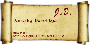 Janszky Dorottya névjegykártya